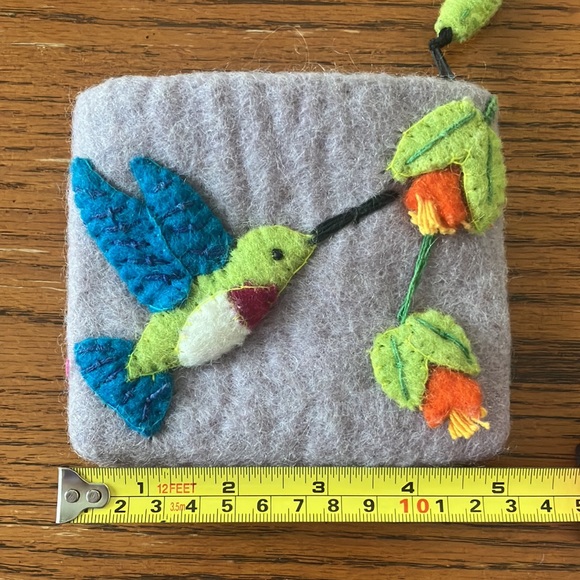 Hummingbird Felt Wallet - Picture 2 of 6